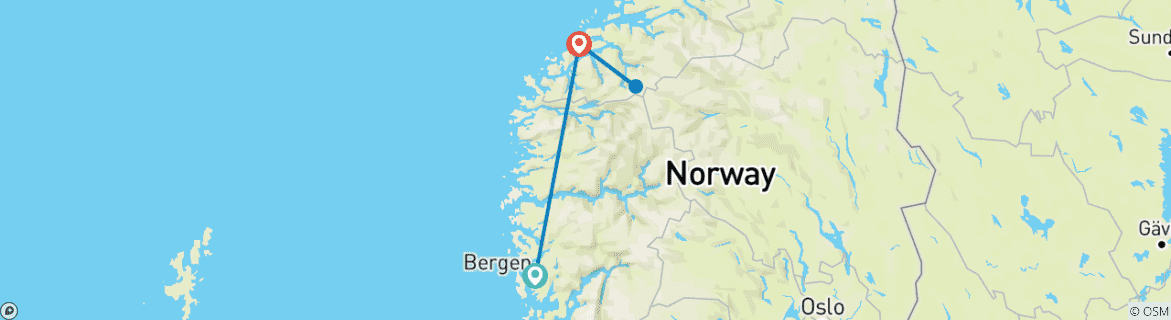 Image d'une carte montrant l'itinéraire du circuit