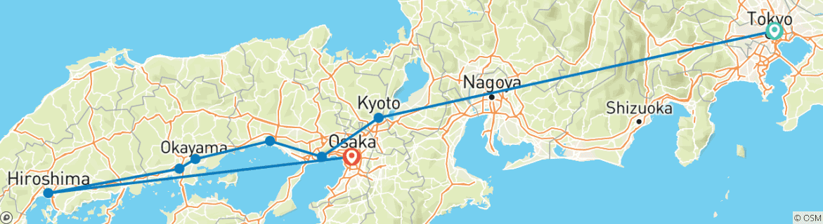 Image d'une carte montrant l'itinéraire du circuit