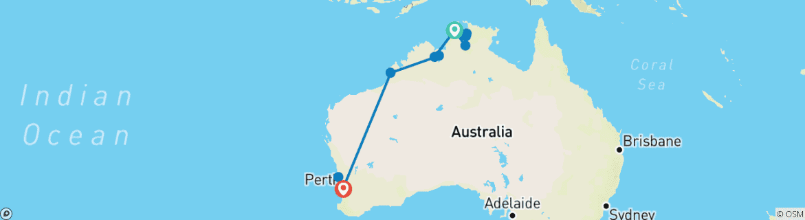 Karte von Kimberley Explorer & Pinnacles