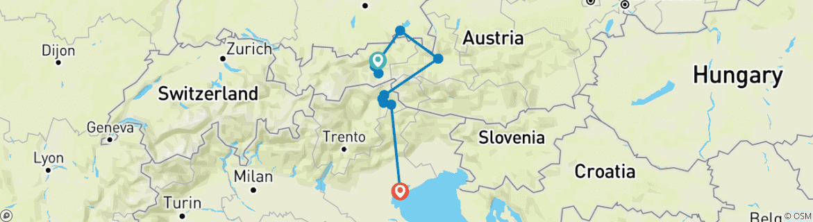 Imagen de un mapa que muestra la ruta del circuito