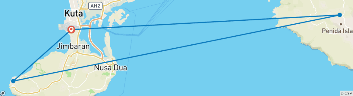 Image d'une carte montrant l'itinéraire du circuit