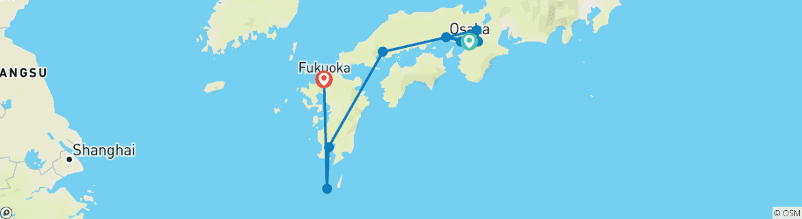 Image d'une carte montrant l'itinéraire du circuit