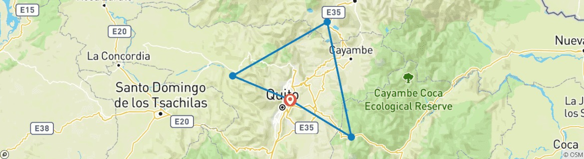 Karte mit der Reiseroute