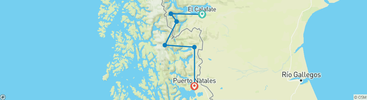 Image d'une carte montrant l'itinéraire du circuit