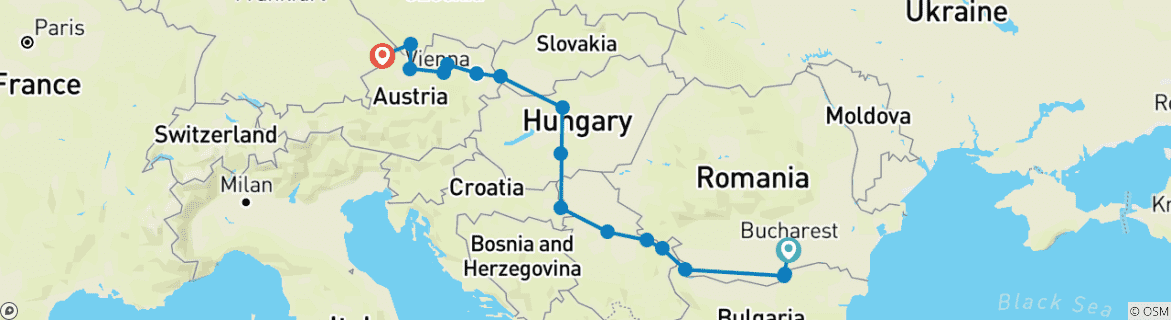 Foto van een kaart met de route van de rondreis