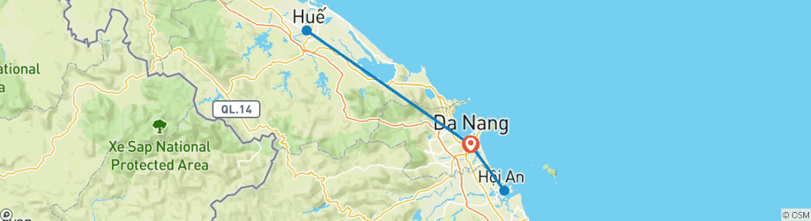 Image d'une carte montrant l'itinéraire du circuit