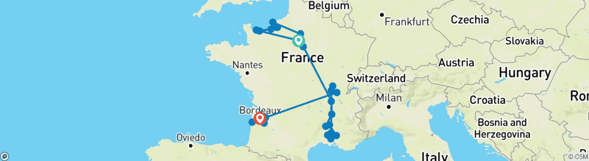 Imagen de un mapa que muestra la ruta del circuito