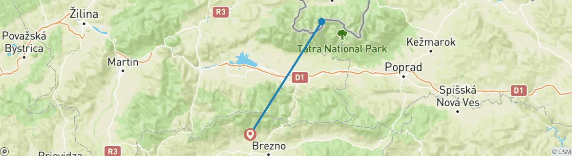 Foto van een kaart met de route van de rondreis