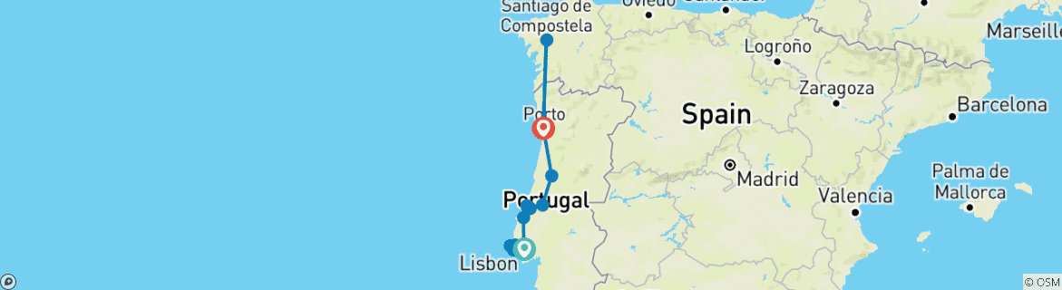 Image d'une carte montrant l'itinéraire du circuit