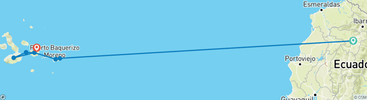 Image d'une carte montrant l'itinéraire du circuit