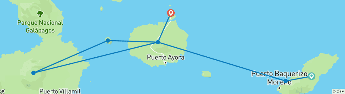 Image d'une carte montrant l'itinéraire du circuit