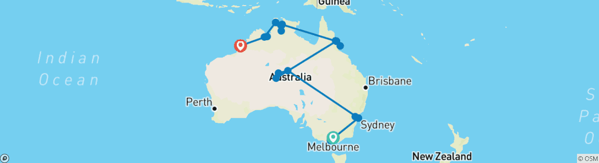 Imagen de un mapa que muestra la ruta del circuito