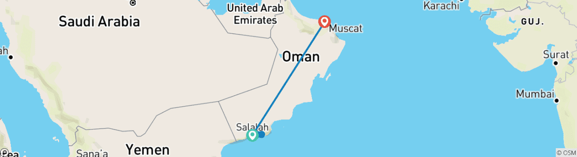 Foto van een kaart met de route van de rondreis