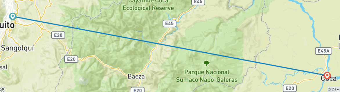 Karte mit der Reiseroute