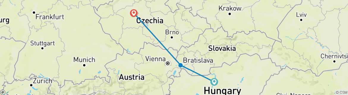 Image d'une carte montrant l'itinéraire du circuit