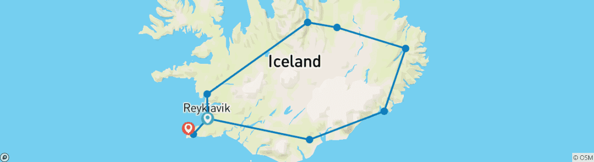 Image d'une carte montrant l'itinéraire du circuit