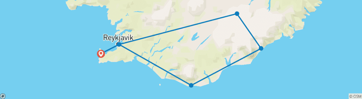 Image d'une carte montrant l'itinéraire du circuit