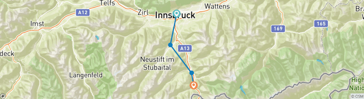 Image d'une carte montrant l'itinéraire du circuit