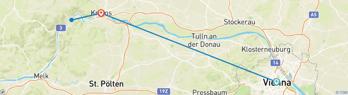 Image d'une carte montrant l'itinéraire du circuit