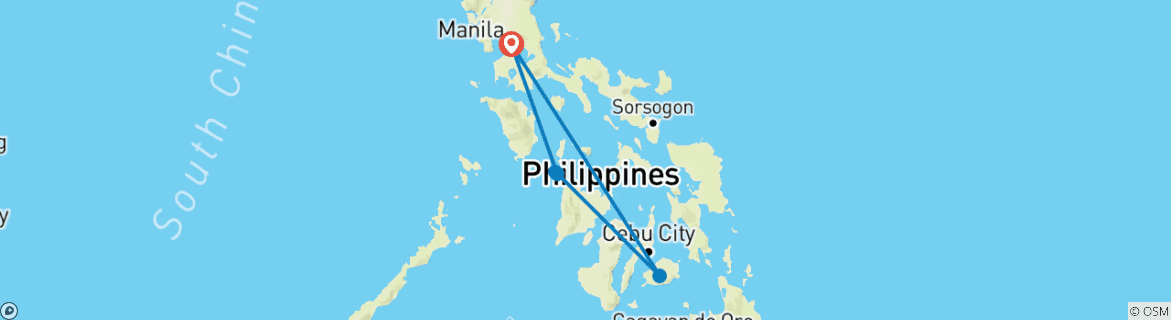 Karte mit der Reiseroute