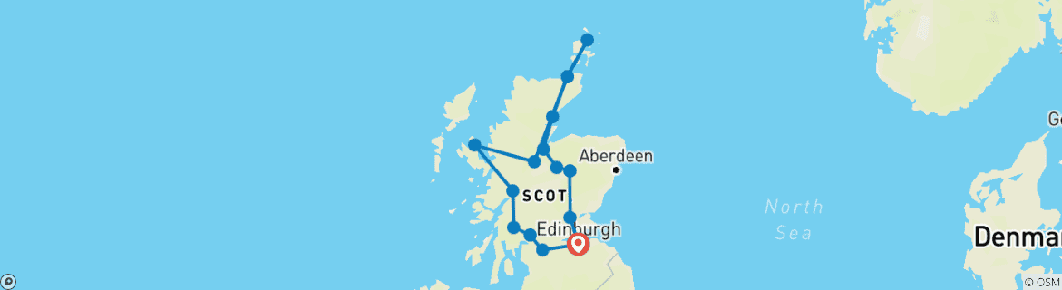 Image d'une carte montrant l'itinéraire du circuit