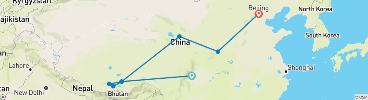 Image d'une carte montrant l'itinéraire du circuit