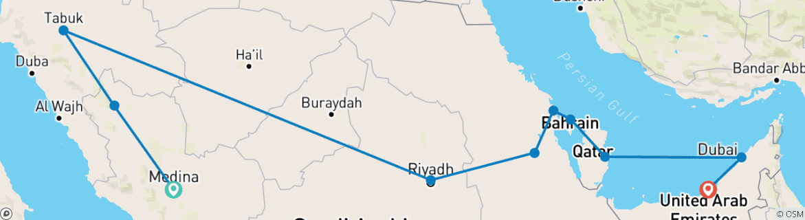 Imagen de un mapa que muestra la ruta del circuito