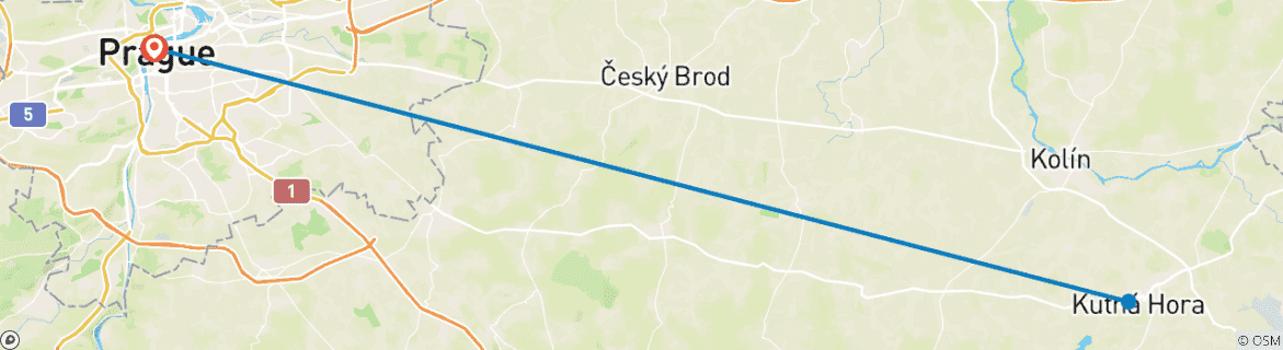 Karte mit der Reiseroute