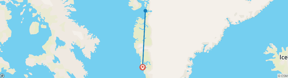 Image d'une carte montrant l'itinéraire du circuit