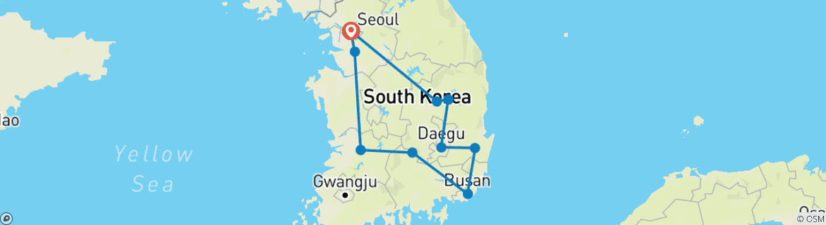 Image d'une carte montrant l'itinéraire du circuit