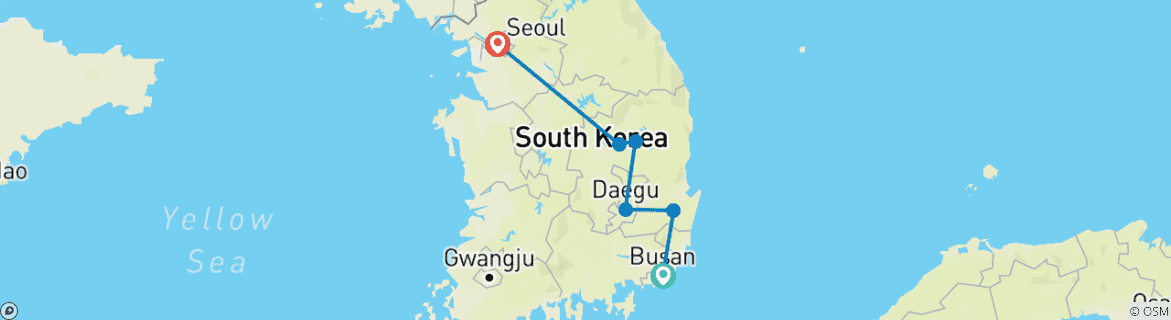 Image d'une carte montrant l'itinéraire du circuit