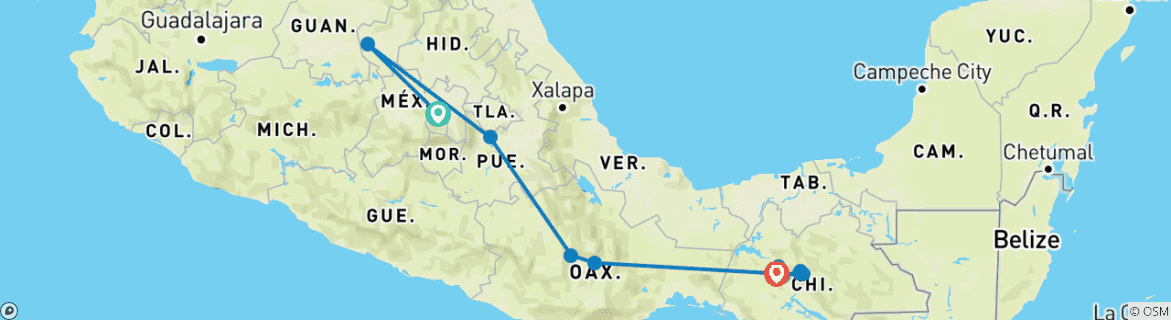 Imagen de un mapa que muestra la ruta del circuito