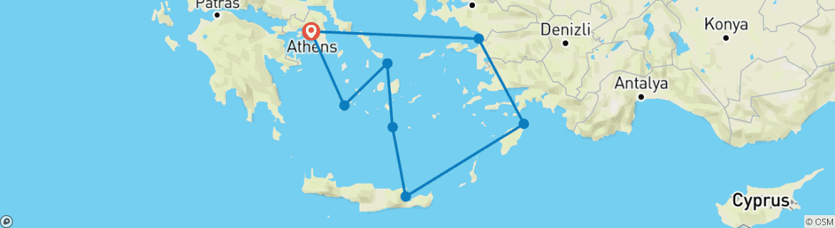 Image d'une carte montrant l'itinéraire du circuit