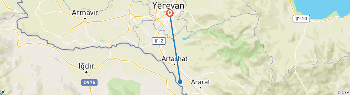 Image d'une carte montrant l'itinéraire du circuit