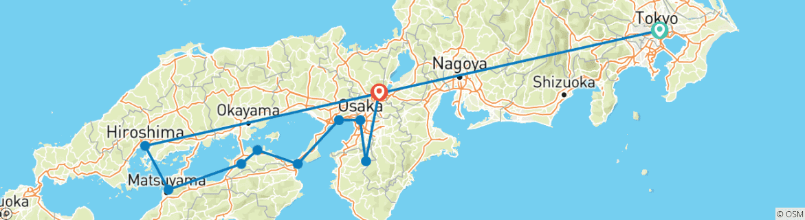 Image d'une carte montrant l'itinéraire du circuit