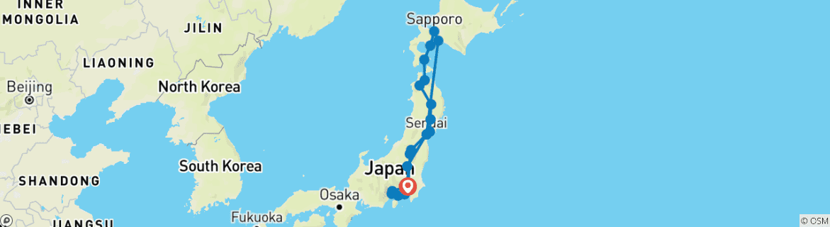 Image d'une carte montrant l'itinéraire du circuit