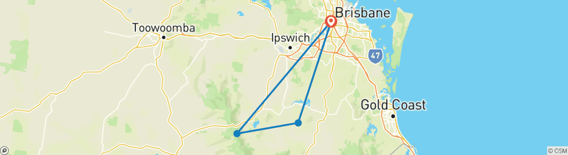 Image d'une carte montrant l'itinéraire du circuit