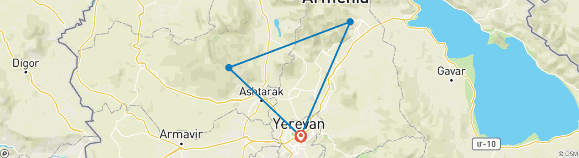 Image d'une carte montrant l'itinéraire du circuit