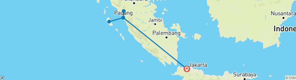 Image d'une carte montrant l'itinéraire du circuit