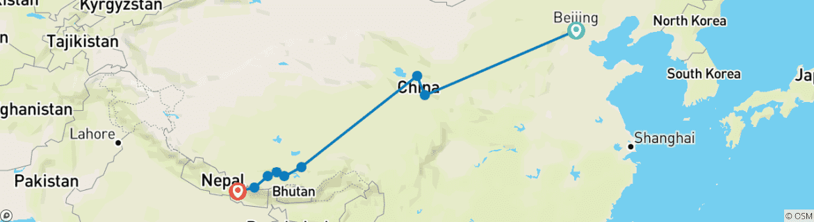 Image d'une carte montrant l'itinéraire du circuit