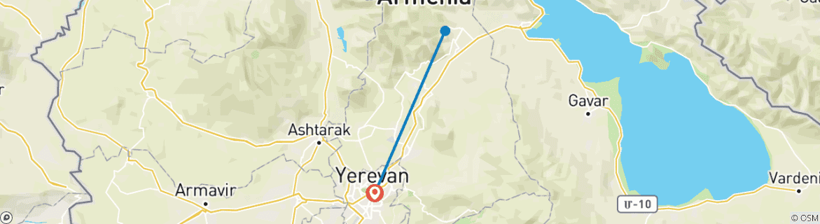 Image d'une carte montrant l'itinéraire du circuit