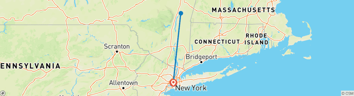 Image d'une carte montrant l'itinéraire du circuit