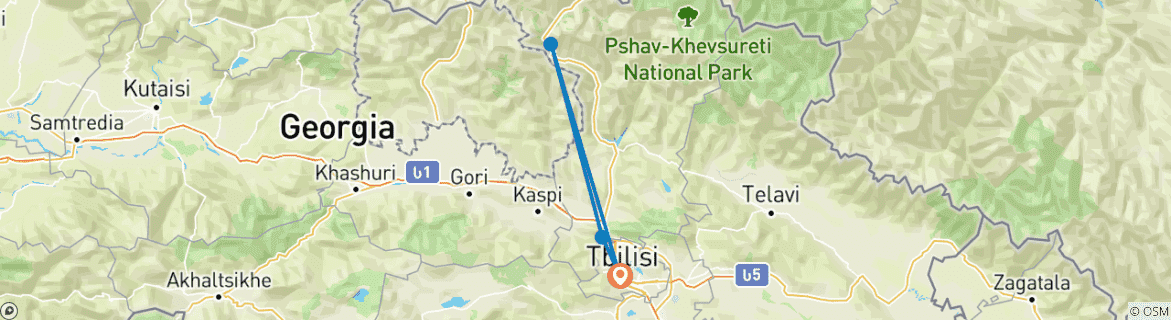 Image d'une carte montrant l'itinéraire du circuit