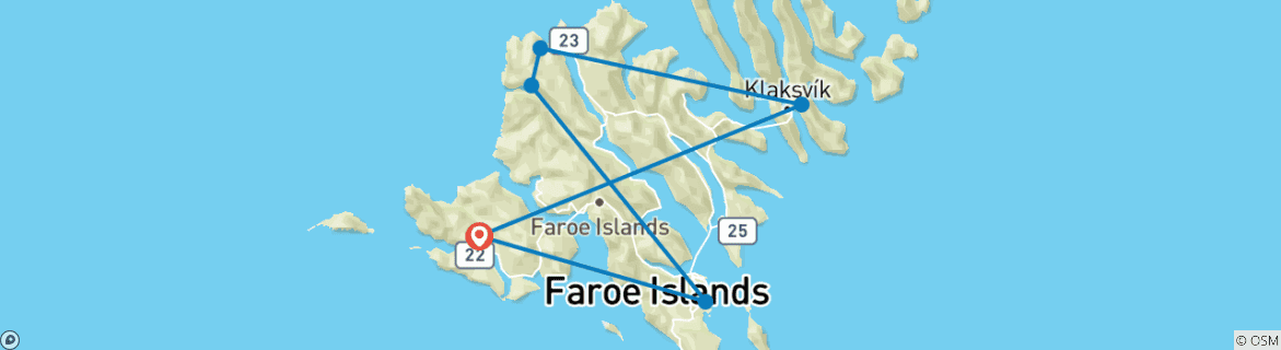 Image d'une carte montrant l'itinéraire du circuit