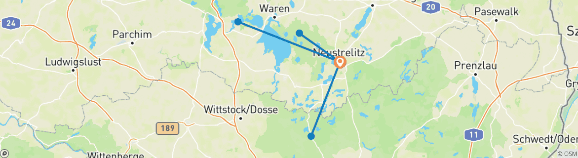 Karte mit der Reiseroute