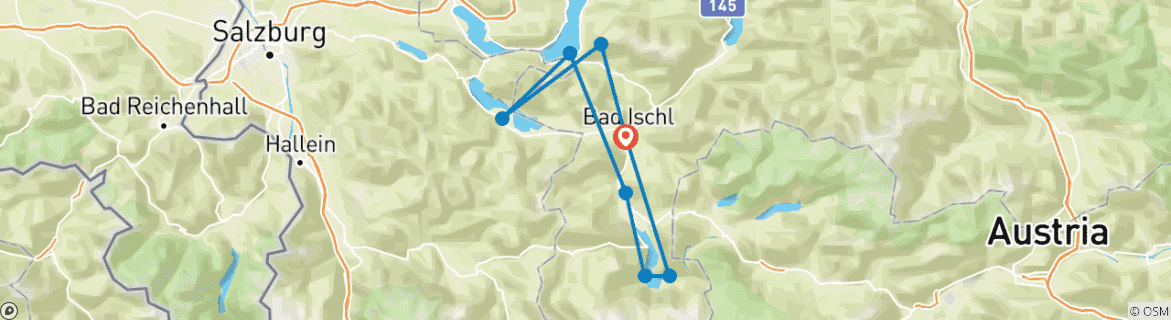 Foto van een kaart met de route van de rondreis