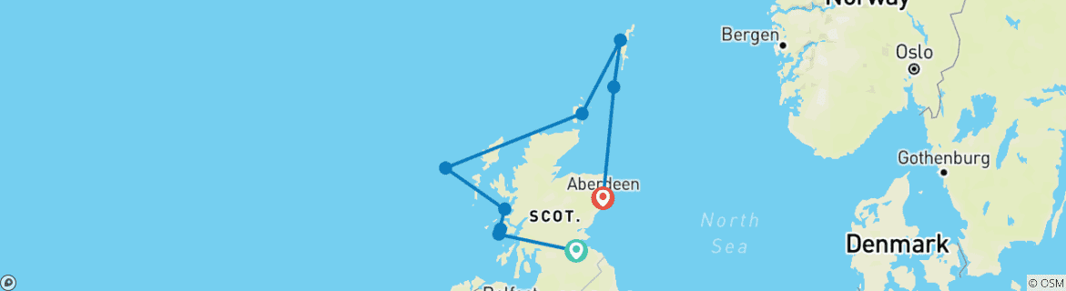 Foto van een kaart met de route van de rondreis