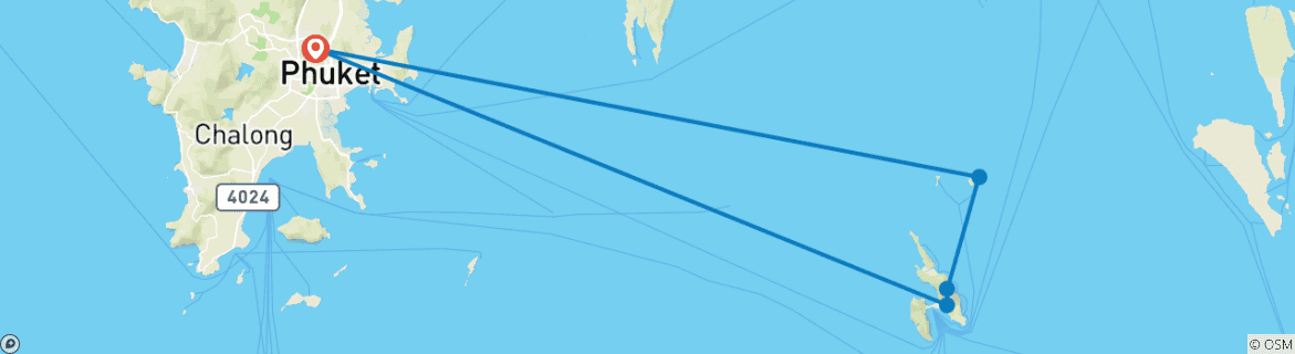 Image d'une carte montrant l'itinéraire du circuit
