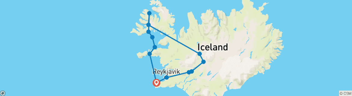 Karte mit der Reiseroute