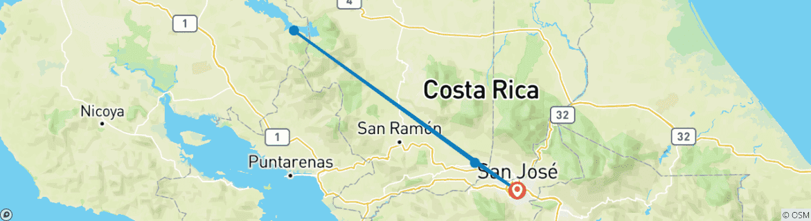 Image d'une carte montrant l'itinéraire du circuit